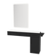 Nova Combo Wall Mount Styling Station with Side-Mount Appliance Holder, Solid Surface Countertop, and White Rectangle Illuminate Back Lit Mirror - Kaemark