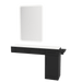 Nova Combo Wall Mount Styling Station with Side-Mount Appliance Holder, Solid Surface Countertop, and White Rectangle Illuminate Back Lit Mirror - Kaemark