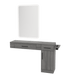 Nova Combo Wall Mount Styling Station with Side-Mount Appliance Holder and White Rectangle Illuminate Back Lit Mirror - Kaemark