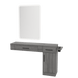 Nova Combo Wall Mount Styling Station with Side-Mount Appliance Holder and White Rectangle Illuminate Back Lit Mirror - Kaemark
