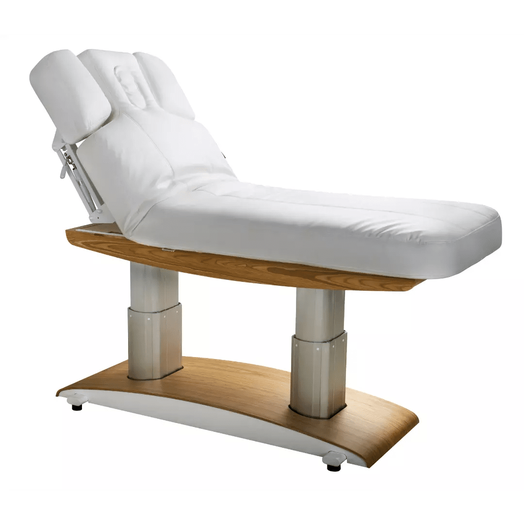 Aura White & Teak Massage Spa Bed - Kaemark