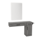 Nova Combo Wall Mount Styling Station with Side-Mount Appliance Holder and White Rectangle Illuminate Back Lit Mirror - Kaemark