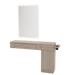 Nova Combo Wall Mount Styling Station with Side-Mount Appliance Holder and White Rectangle Illuminate Back Lit Mirror - Kaemark