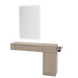 Nova Combo Wall Mount Styling Station with Side-Mount Appliance Holder and White Rectangle Illuminate Back Lit Mirror - Kaemark