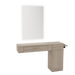 Nova Combo Wall Mount Styling Station with Side-Mount Appliance Holder and White Rectangle Illuminate Back Lit Mirror - Kaemark