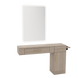 Nova Combo Wall Mount Styling Station with Side-Mount Appliance Holder and White Rectangle Illuminate Back Lit Mirror - Kaemark