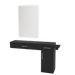 Nova Combo Wall Mount Styling Station with Side-Mount Appliance Holder and White Rectangle Illuminate Back Lit Mirror - Kaemark