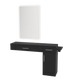 Nova Combo Wall Mount Styling Station with Side-Mount Appliance Holder and White Rectangle Illuminate Back Lit Mirror - Kaemark