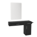 Nova Combo Wall Mount Styling Station with Side-Mount Appliance Holder and White Rectangle Illuminate Back Lit Mirror - Kaemark