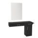 Nova Combo Wall Mount Styling Station with Side-Mount Appliance Holder and White Rectangle Illuminate Back Lit Mirror - Kaemark