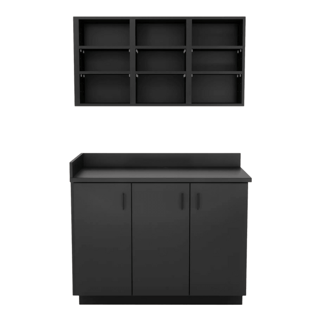 VetPro ER - 47" Wall-Mount Shelves and Base Cabinet Exam Room Veterinary Cabinets - Kaemark