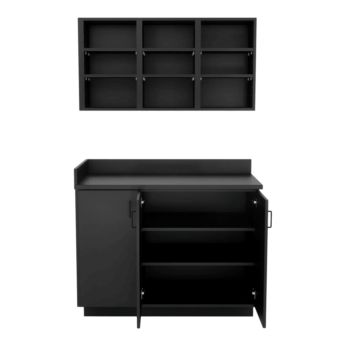 VetPro ER - 47" Wall-Mount Shelves and Base Cabinet Exam Room Veterinary Cabinets - Kaemark
