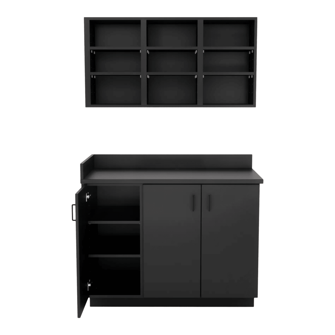 VetPro ER - 47" Wall-Mount Shelves and Base Cabinet Exam Room Veterinary Cabinets - Kaemark