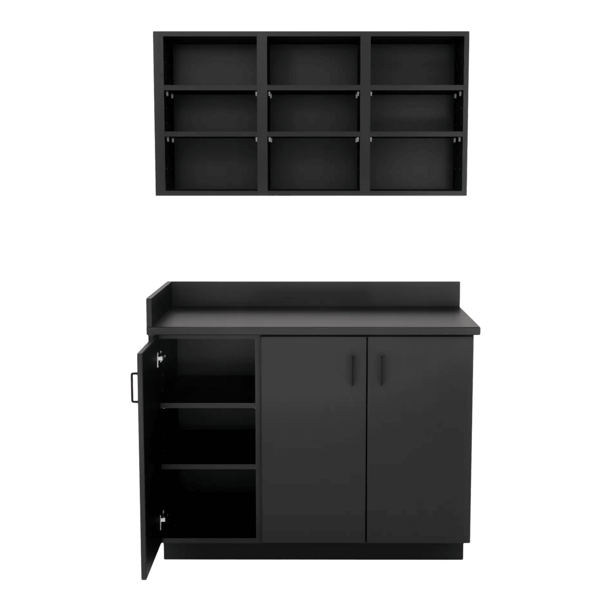 VetPro ER - 47" Wall-Mount Shelves and Base Cabinet Exam Room Veterinary Cabinets - Kaemark