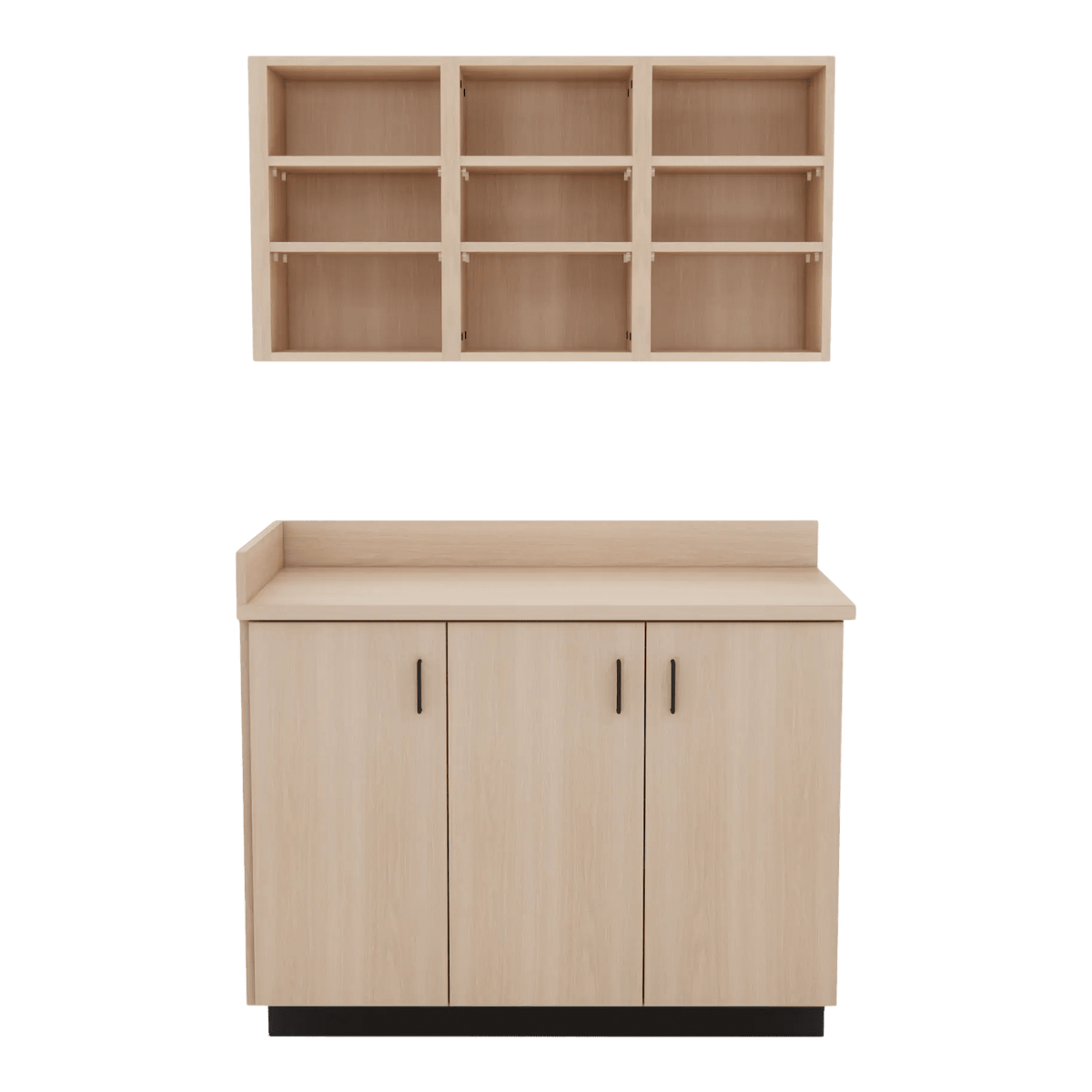 VetPro ER - 47" Wall-Mount Shelves and Base Cabinet Exam Room Veterinary Cabinets - Kaemark