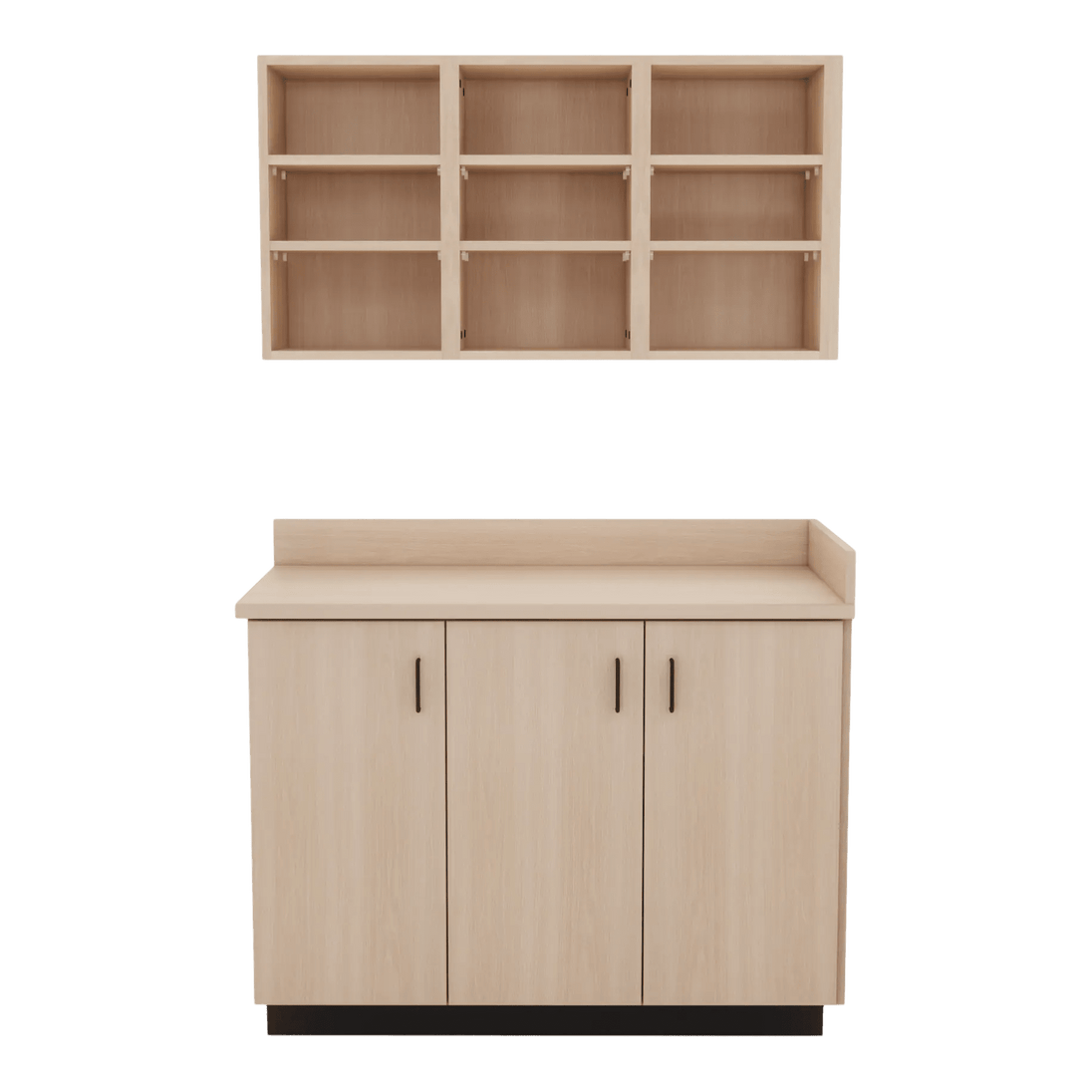 VetPro ER - 47" Wall-Mount Shelves and Base Cabinet Exam Room Veterinary Cabinets - Kaemark