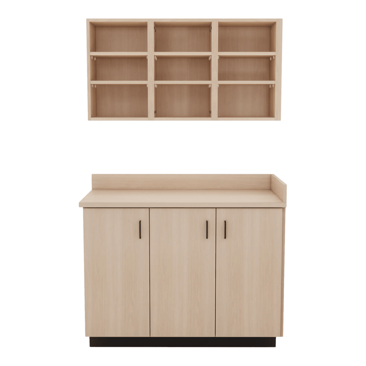 VetPro ER - 47" Wall-Mount Shelves and Base Cabinet Exam Room Veterinary Cabinets - Kaemark