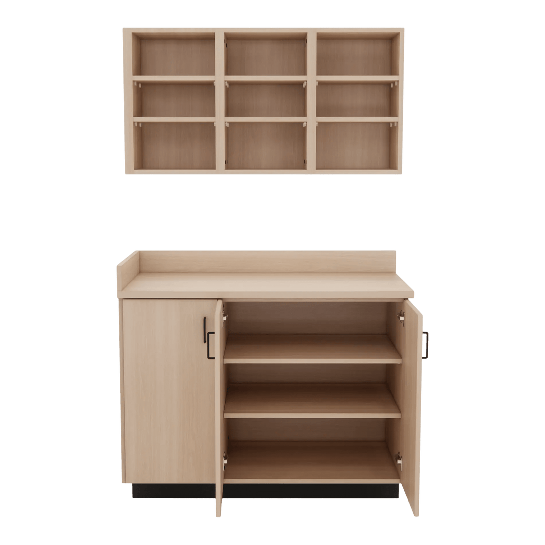 VetPro ER - 47" Wall-Mount Shelves and Base Cabinet Exam Room Veterinary Cabinets - Kaemark