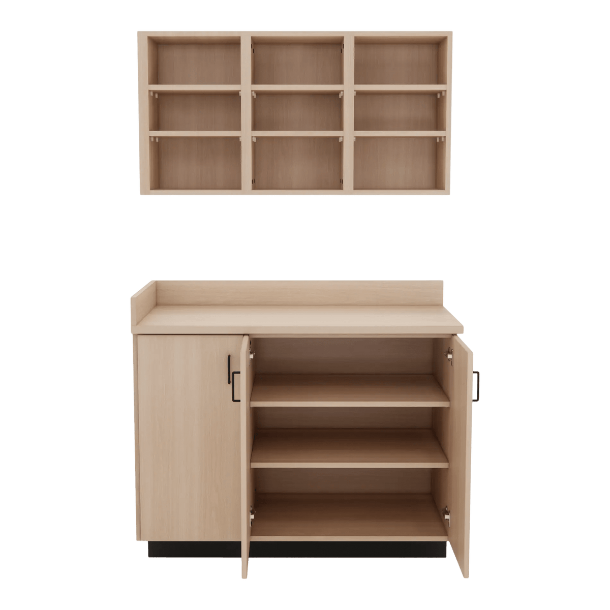 VetPro ER - 47" Wall-Mount Shelves and Base Cabinet Exam Room Veterinary Cabinets - Kaemark