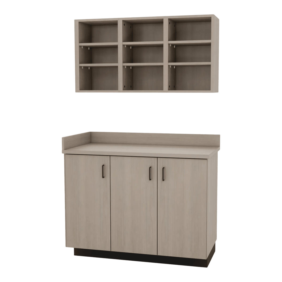 VetPro ER - 47" Wall-Mount Shelves and Base Cabinet Exam Room Veterinary Cabinets - Kaemark