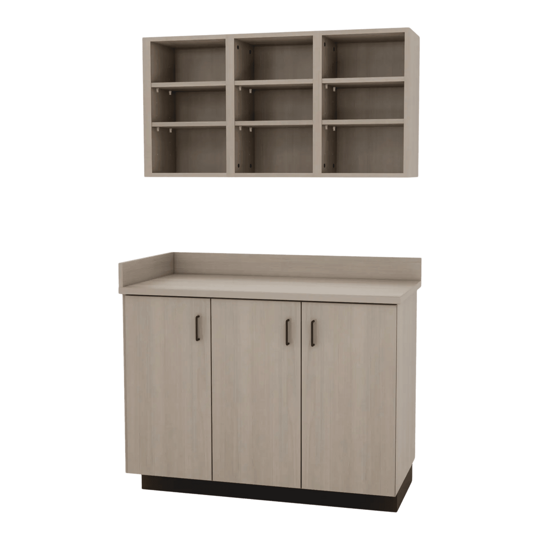 VetPro ER - 47" Wall-Mount Shelves and Base Cabinet Exam Room Veterinary Cabinets - Kaemark