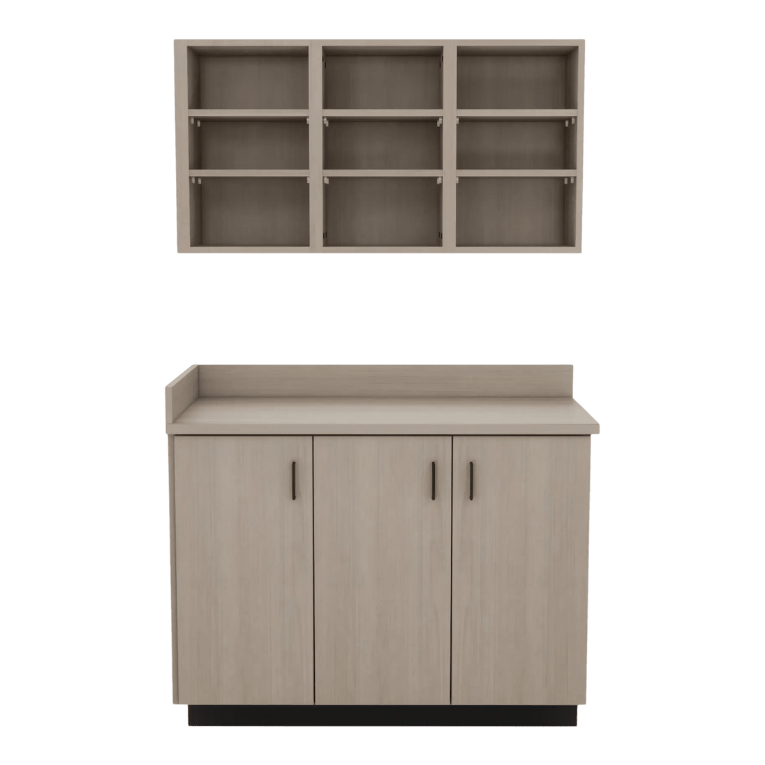 VetPro ER - 47" Wall-Mount Shelves and Base Cabinet Exam Room Veterinary Cabinets - Kaemark
