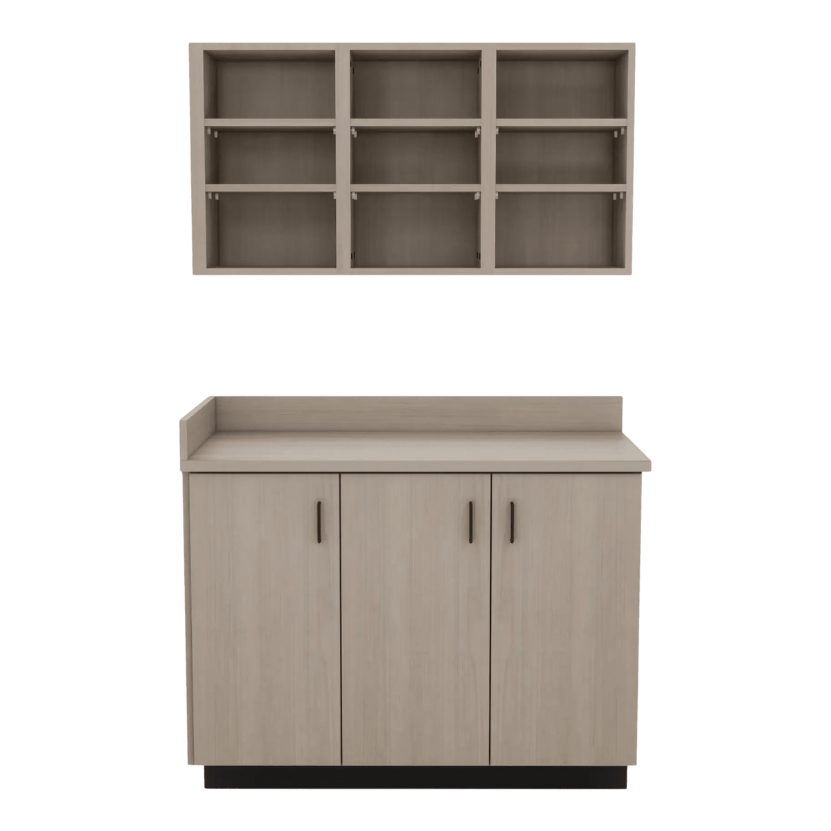 VetPro ER - 47" Wall-Mount Shelves and Base Cabinet Exam Room Veterinary Cabinets - Kaemark