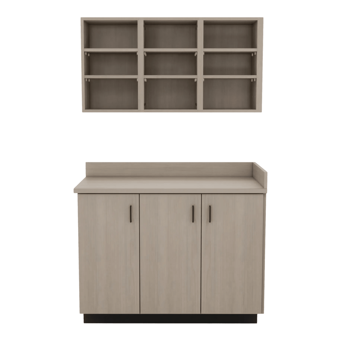 VetPro ER - 47" Wall-Mount Shelves and Base Cabinet Exam Room Veterinary Cabinets - Kaemark