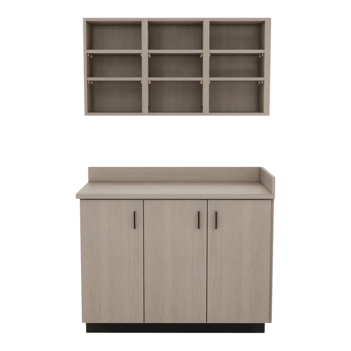 VetPro ER - 47" Wall-Mount Shelves and Base Cabinet Exam Room Veterinary Cabinets - Kaemark