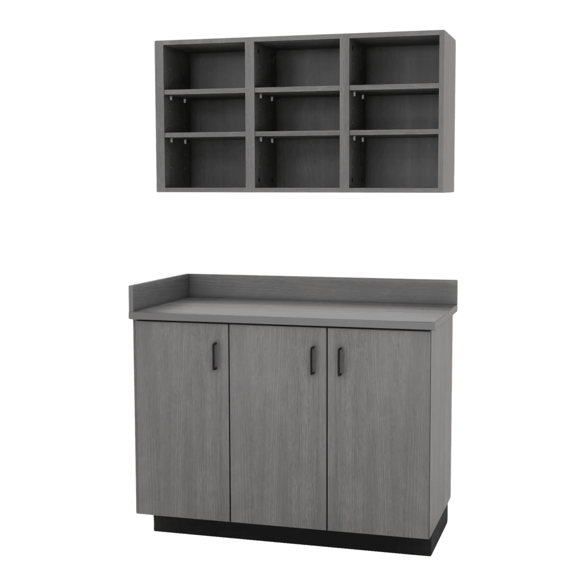 VetPro ER - 47" Wall-Mount Shelves and Base Cabinet Exam Room Veterinary Cabinets - Kaemark