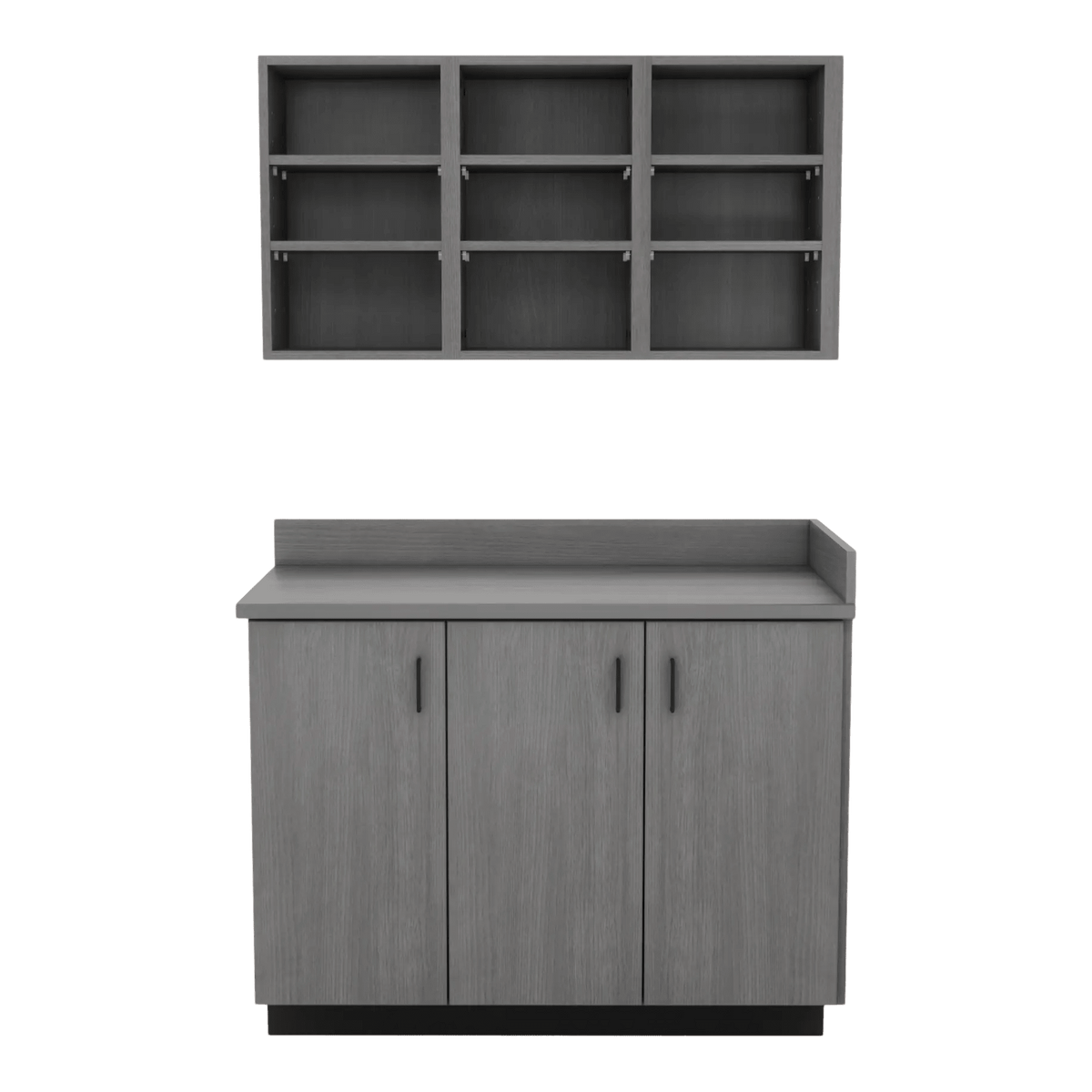 VetPro ER - 47" Wall-Mount Shelves and Base Cabinet Exam Room Veterinary Cabinets - Kaemark