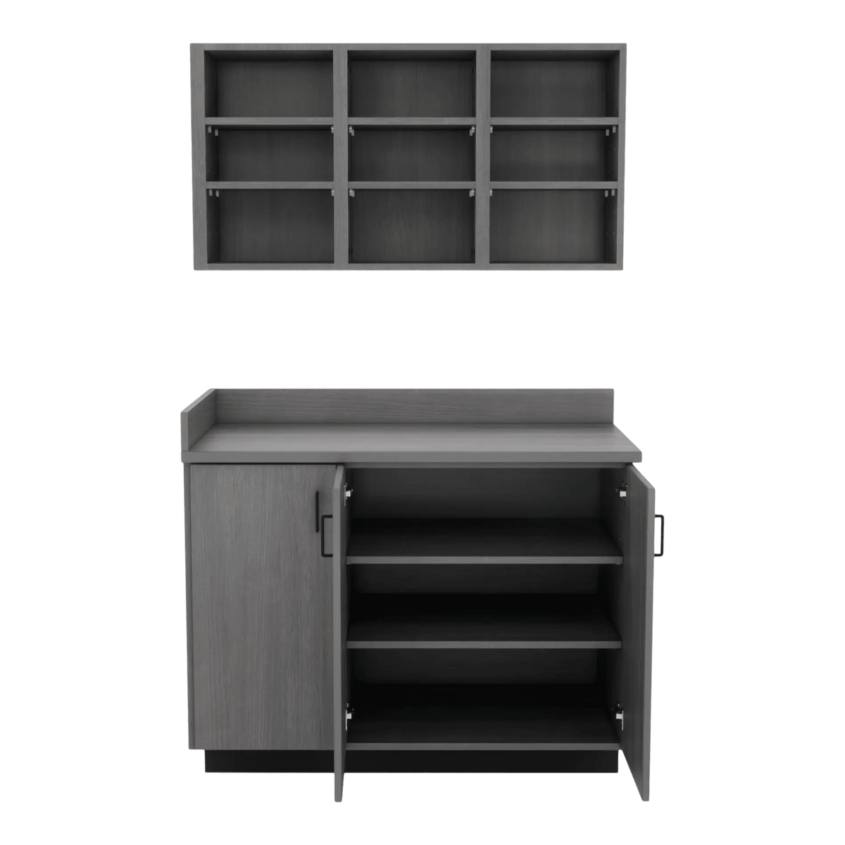 VetPro ER - 47" Wall-Mount Shelves and Base Cabinet Exam Room Veterinary Cabinets - Kaemark