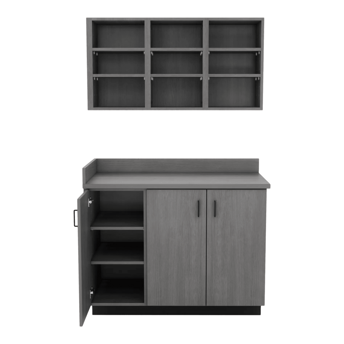 VetPro ER - 47" Wall-Mount Shelves and Base Cabinet Exam Room Veterinary Cabinets - Kaemark