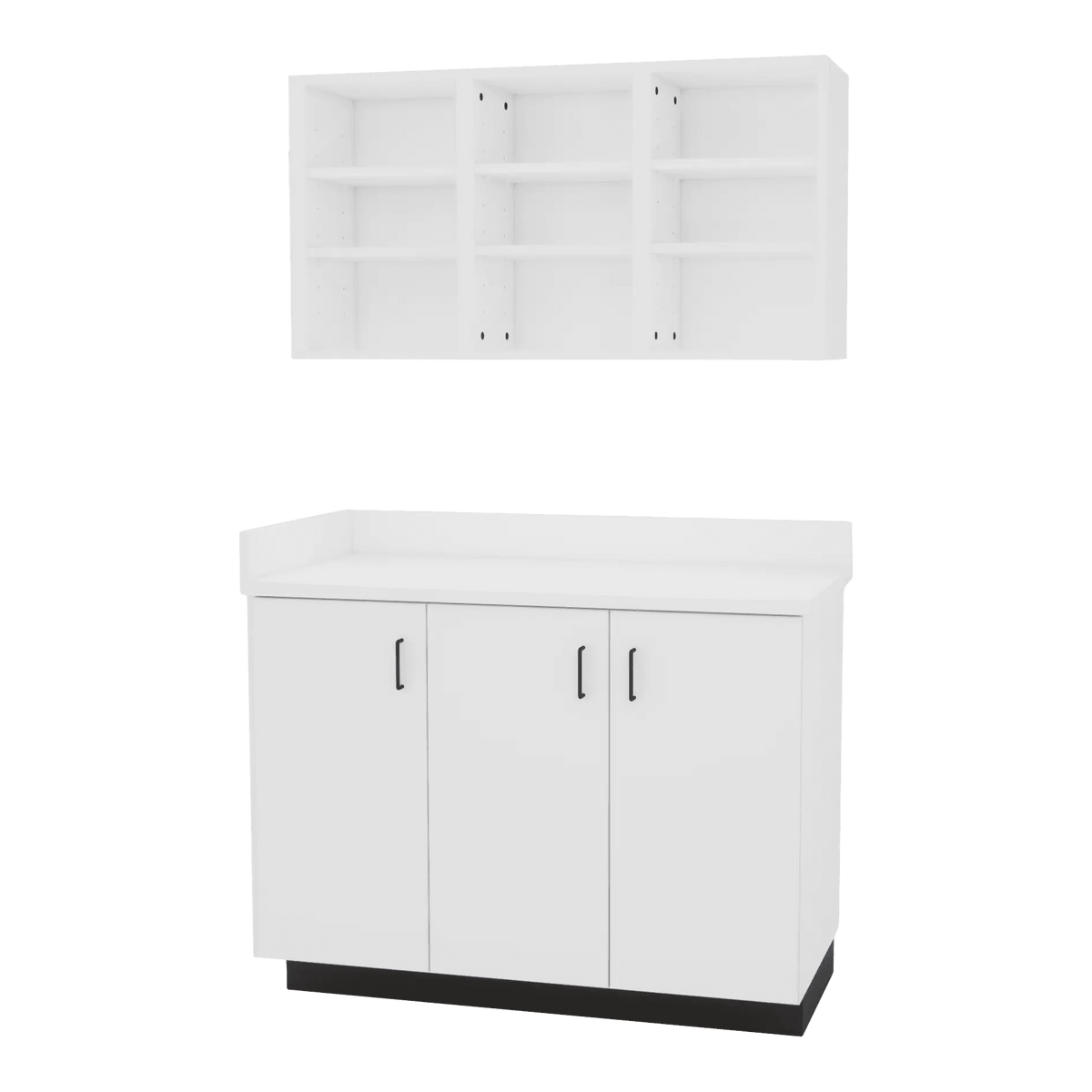 VetPro ER - 47" Wall-Mount Shelves and Base Cabinet Exam Room Veterinary Cabinets - Kaemark