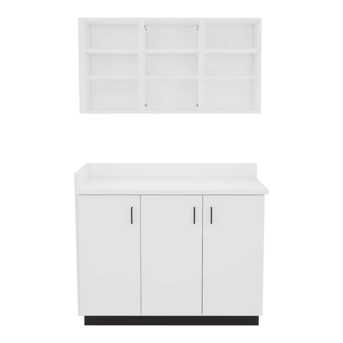VetPro ER - 47" Wall-Mount Shelves and Base Cabinet Exam Room Veterinary Cabinets - Kaemark