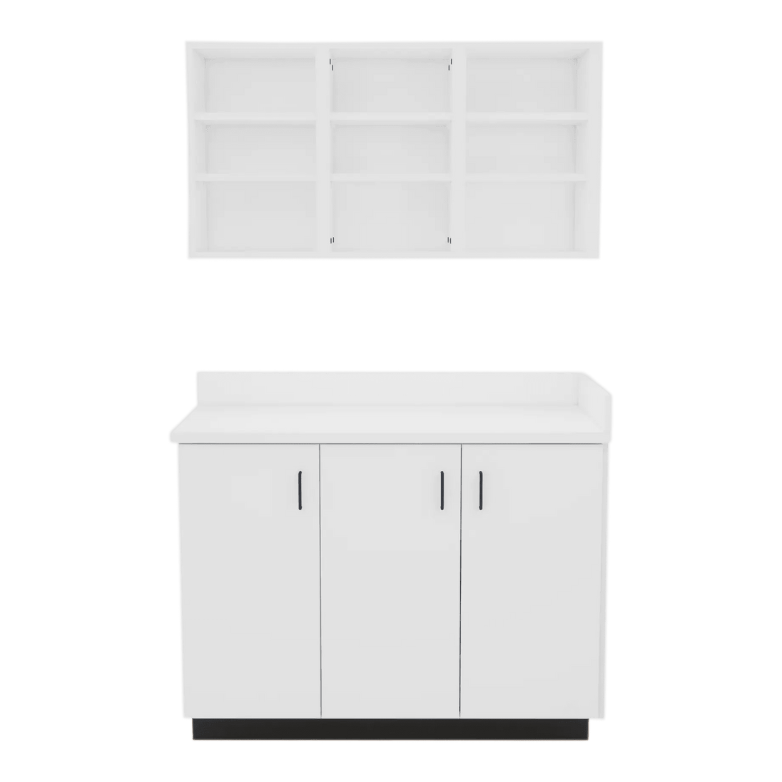 VetPro ER - 47" Wall-Mount Shelves and Base Cabinet Exam Room Veterinary Cabinets - Kaemark