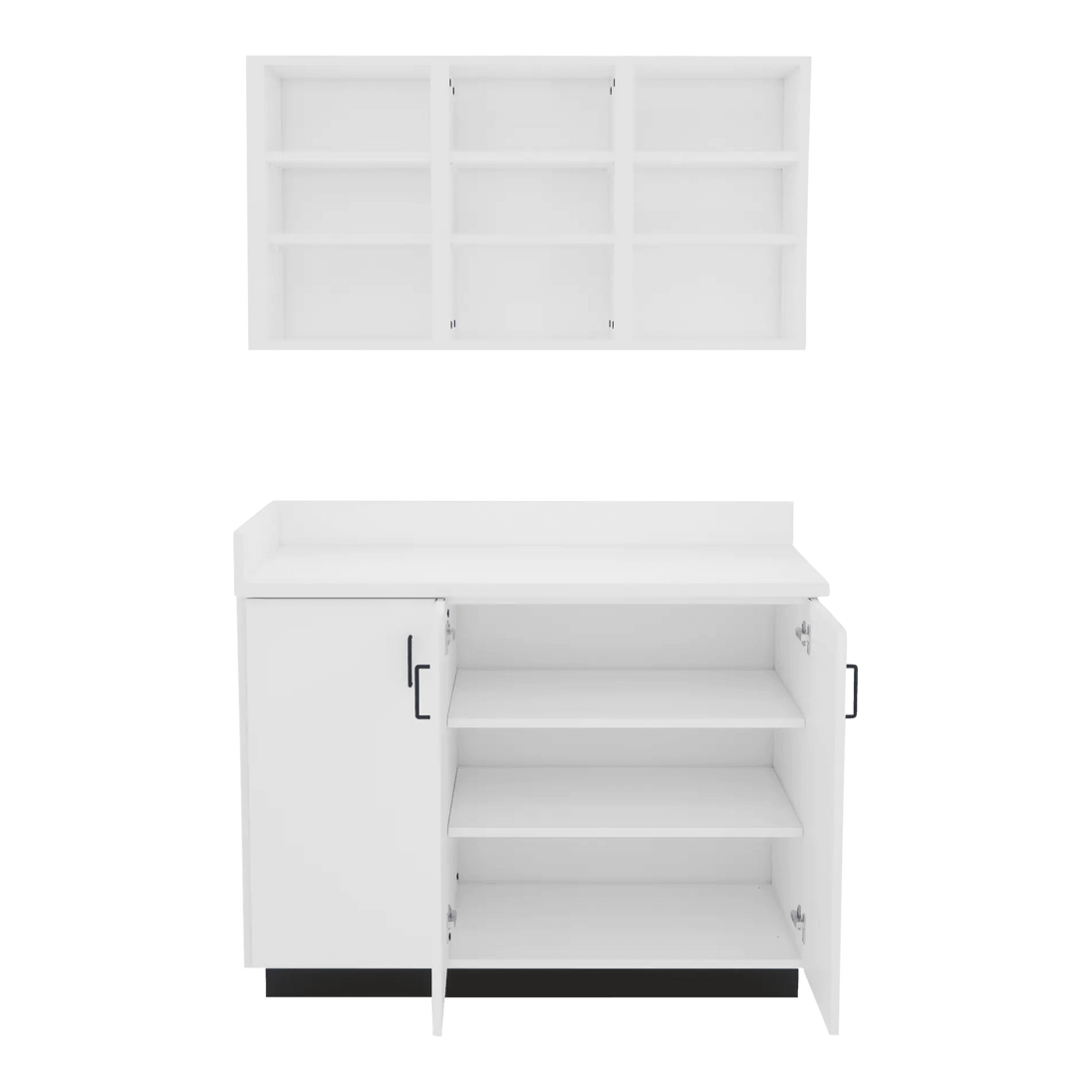 VetPro ER - 47" Wall-Mount Shelves and Base Cabinet Exam Room Veterinary Cabinets - Kaemark