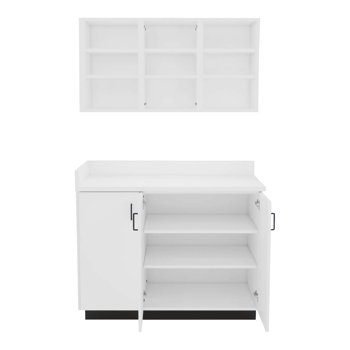 VetPro ER - 47" Wall-Mount Shelves and Base Cabinet Exam Room Veterinary Cabinets - Kaemark