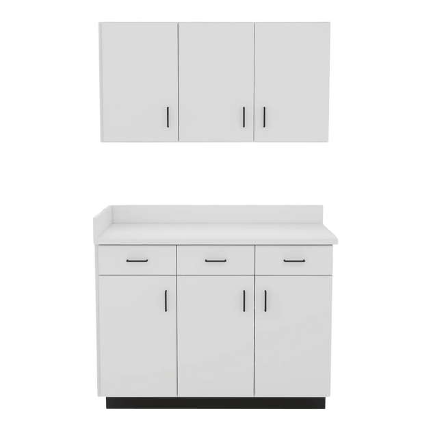VetPro ER - 47" Wall-Mount Cabinet and Combo Base Cabinet Exam Room Veterinary Cabinets - Kaemark