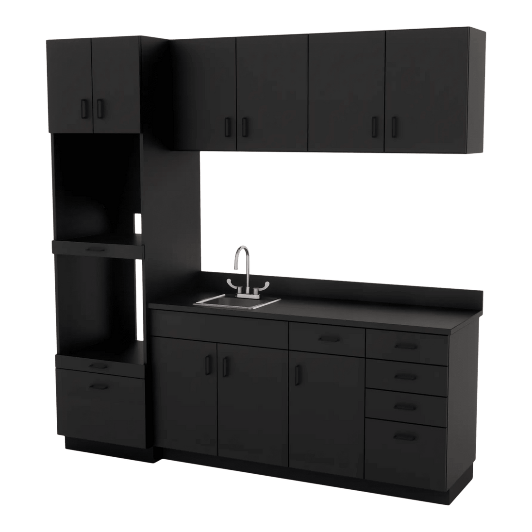 VetPro LB - 8' Wall-Mount Cabinet and Combo Base Cabinet Lab Room Veterinary Cabinet Package - Kaemark