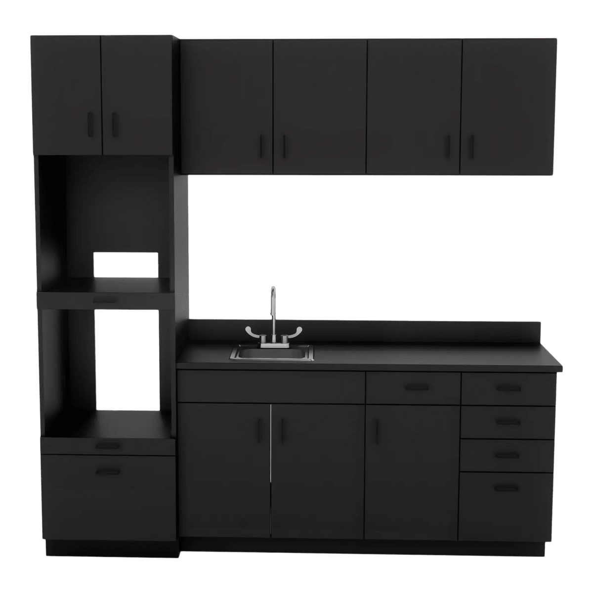 VetPro LB - 8' Wall-Mount Cabinet and Combo Base Cabinet Lab Room Veterinary Cabinet Package - Kaemark