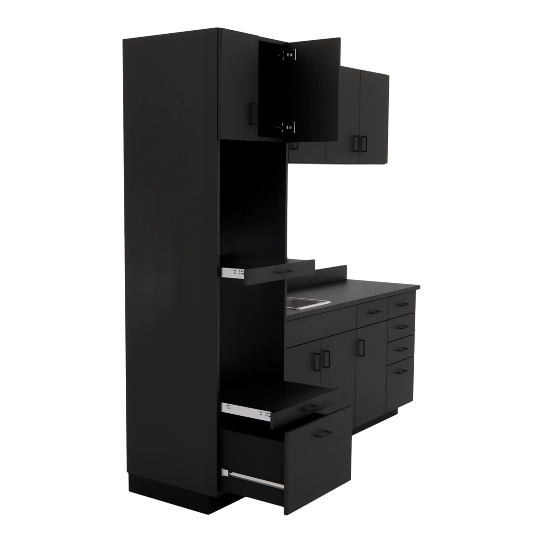 VetPro LB - 8' Wall-Mount Cabinet and Combo Base Cabinet Lab Room Veterinary Cabinet Package - Kaemark
