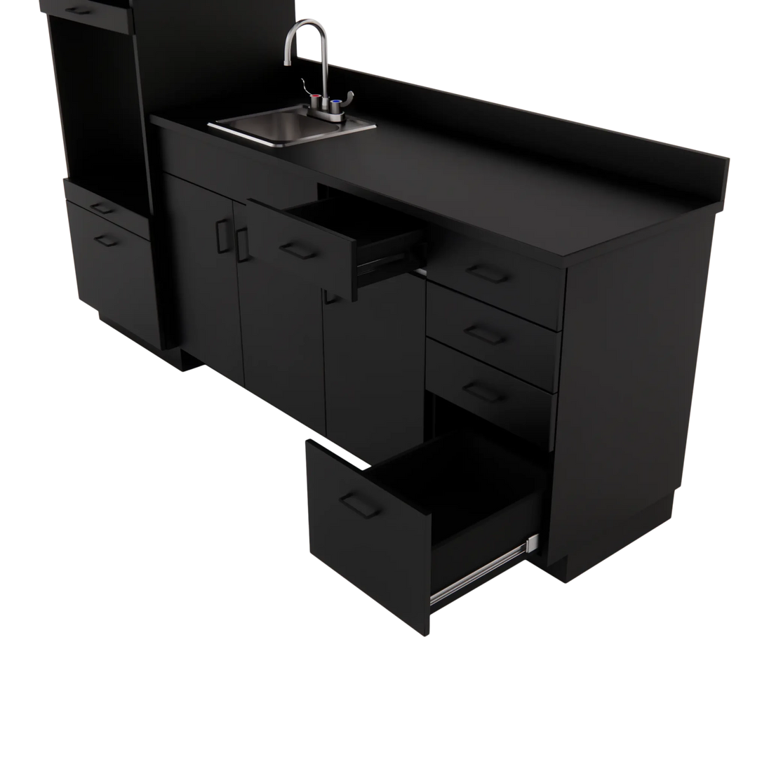 VetPro LB - 8' Wall-Mount Cabinet and Combo Base Cabinet Lab Room Veterinary Cabinet Package - Kaemark