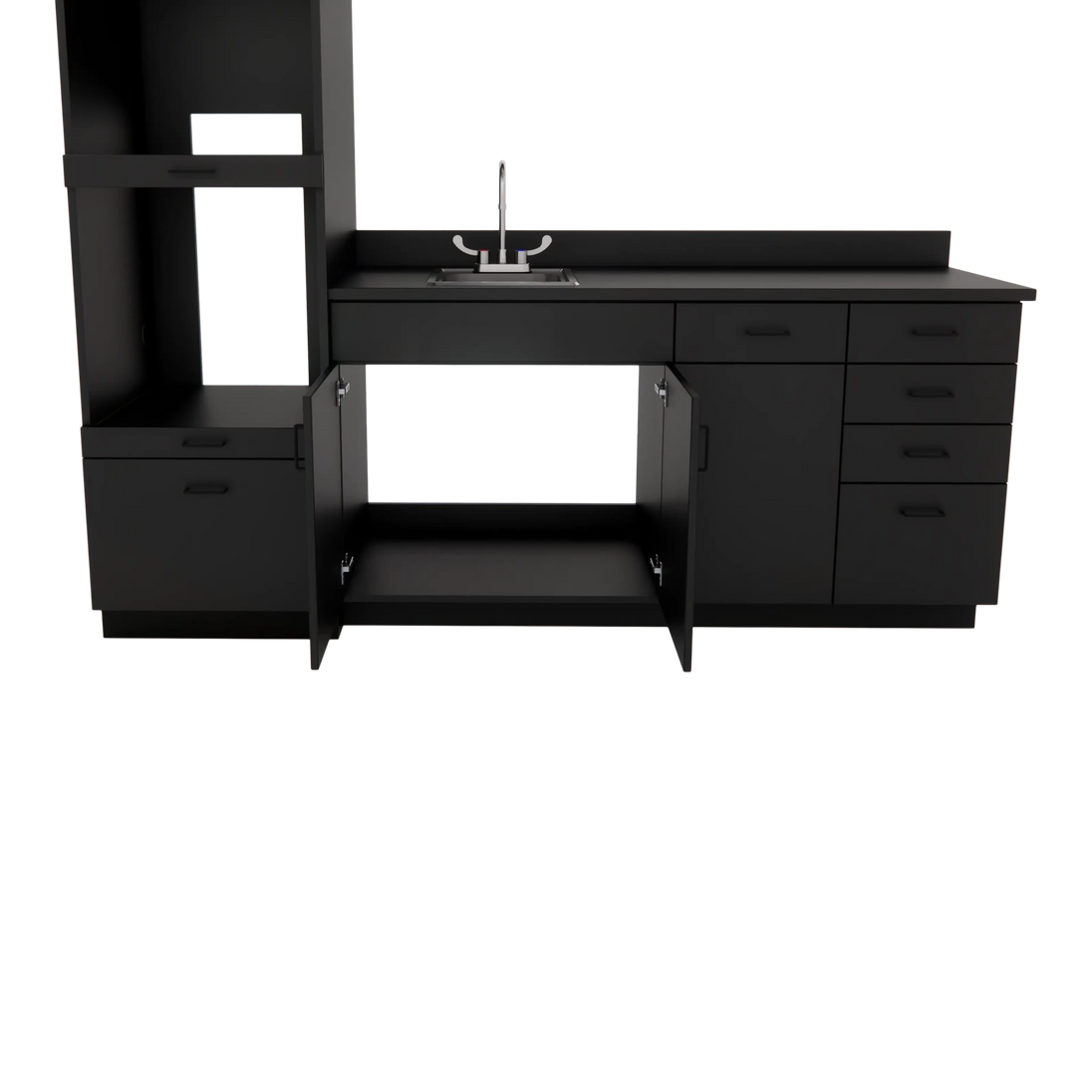 VetPro LB - 8' Wall-Mount Cabinet and Combo Base Cabinet Lab Room Veterinary Cabinet Package - Kaemark