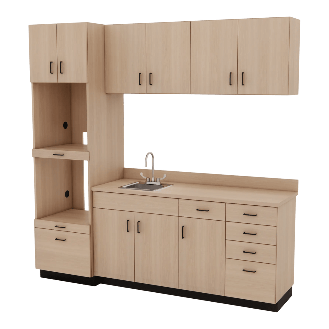 VetPro LB - 8' Wall-Mount Cabinet and Combo Base Cabinet Lab Room Veterinary Cabinet Package - Kaemark