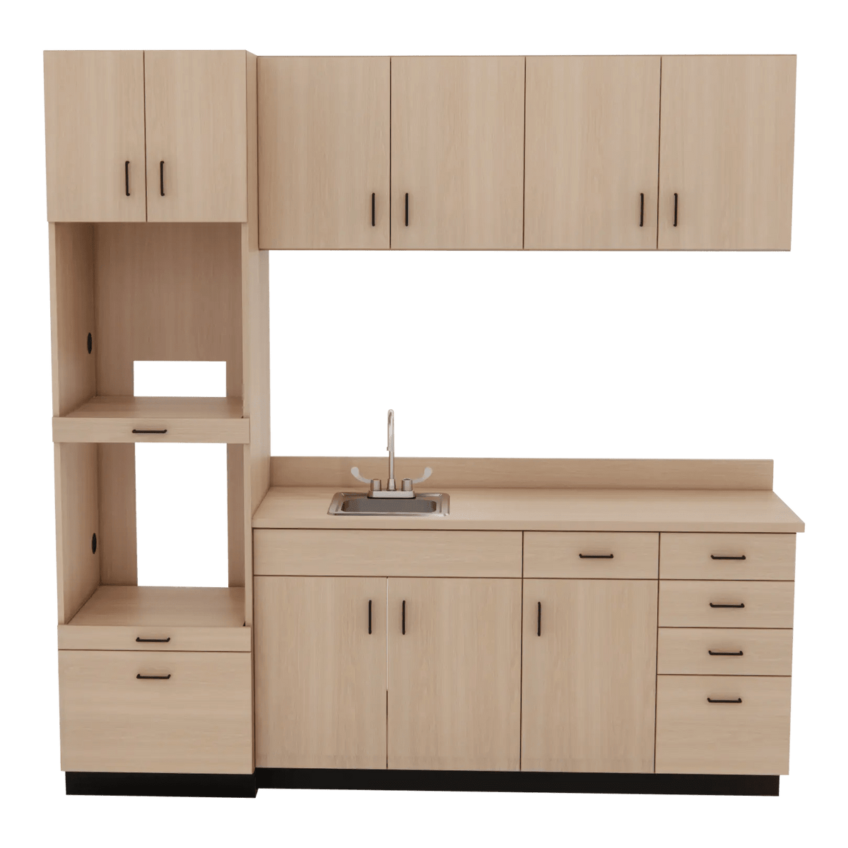 VetPro LB - 8' Wall-Mount Cabinet and Combo Base Cabinet Lab Room Veterinary Cabinet Package - Kaemark