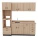 VetPro LB - 8' Wall-Mount Cabinet and Combo Base Cabinet Lab Room Veterinary Cabinet Package - Kaemark
