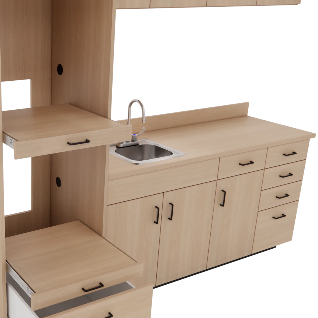 VetPro LB - 8' Wall-Mount Cabinet and Combo Base Cabinet Lab Room Veterinary Cabinet Package - Kaemark