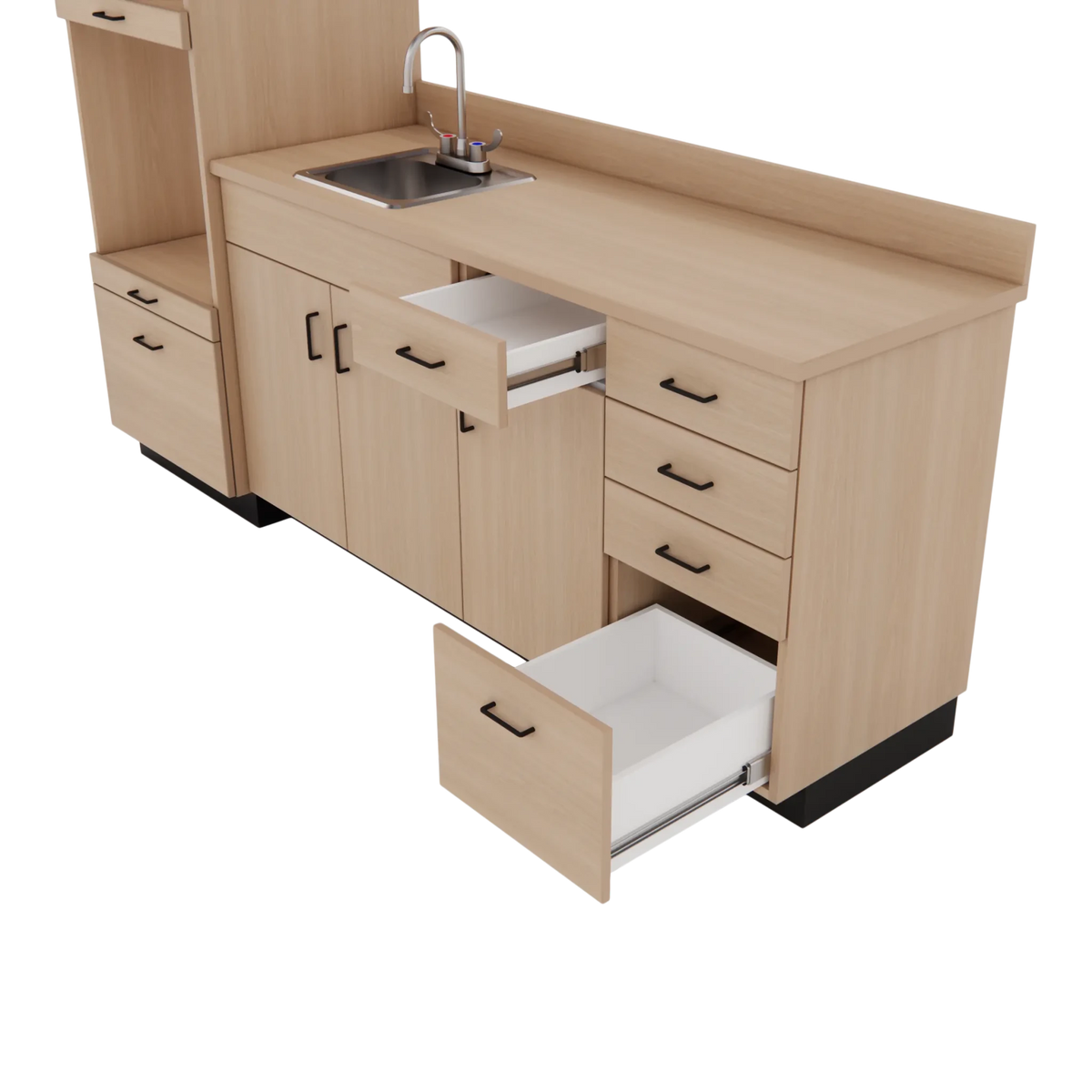 VetPro LB - 8' Wall-Mount Cabinet and Combo Base Cabinet Lab Room Veterinary Cabinet Package - Kaemark
