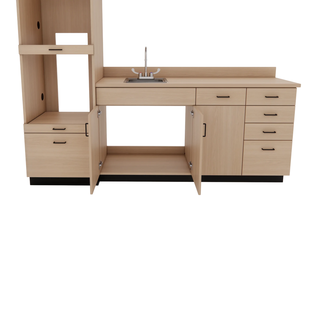 VetPro LB - 8' Wall-Mount Cabinet and Combo Base Cabinet Lab Room Veterinary Cabinet Package - Kaemark